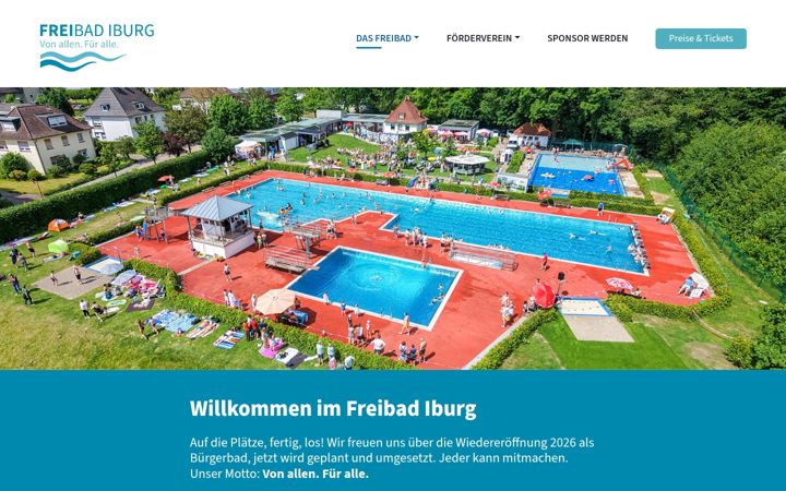 Screenshot of freibadiburg.de