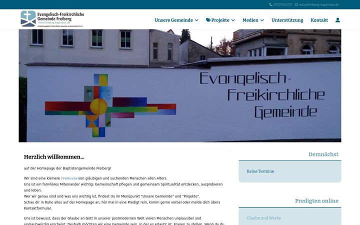 Kuvakaappaus sivustosta freiberg-baptisten.de