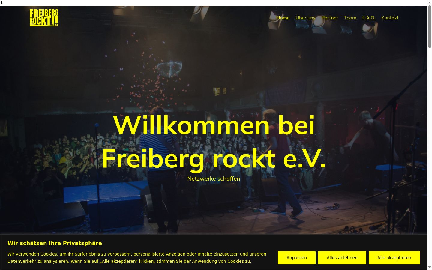 Screenshot des Einwilligungsbanners vor jeglicher Interaktion
