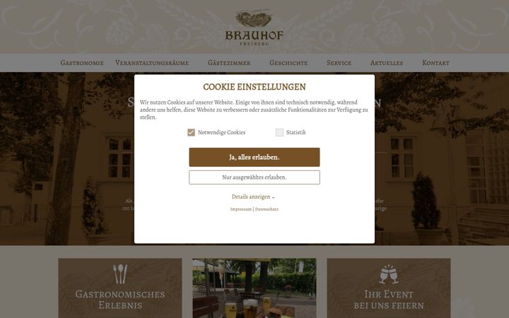 Screenshot of freiberger-brauhof.de