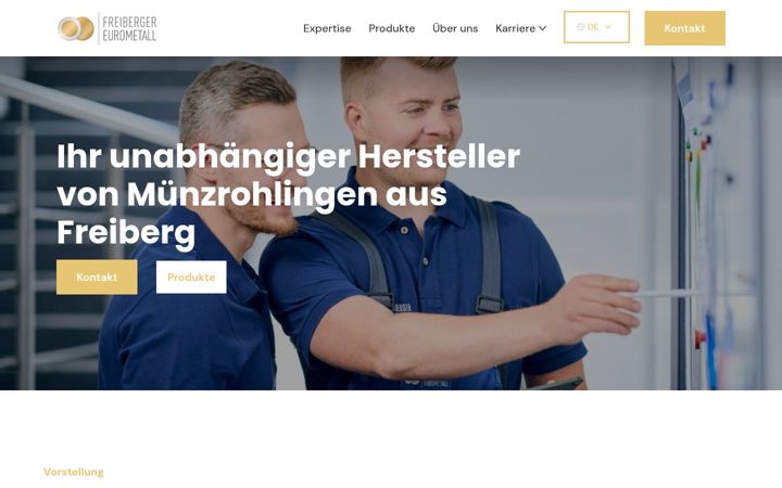 Screenshot of freiberger-eurometall.de