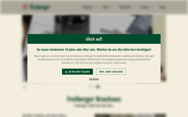 Screenshot of freiberger-pils.de