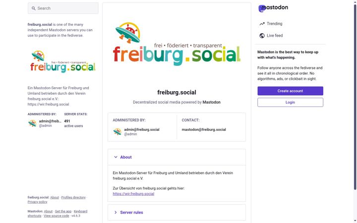 Zrzut ekranu freiburg.social