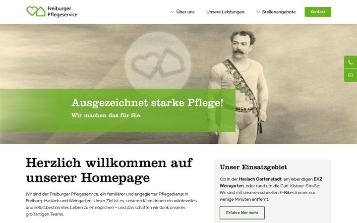 Capture d'écran de freiburger-pflegeservice.de