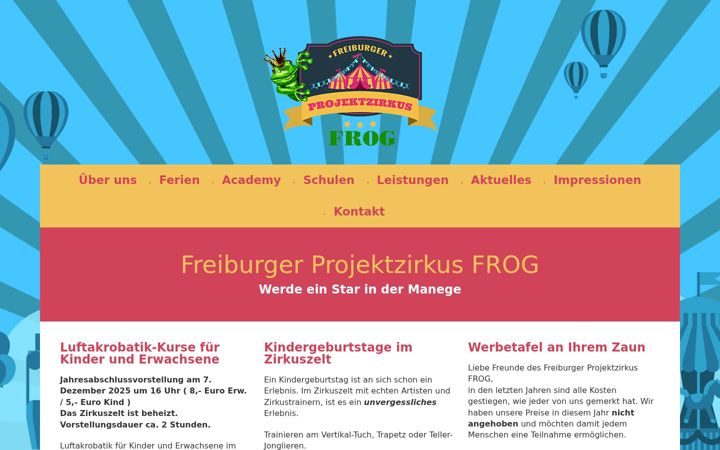 Capture d'écran de freiburger-projektzirkus.de