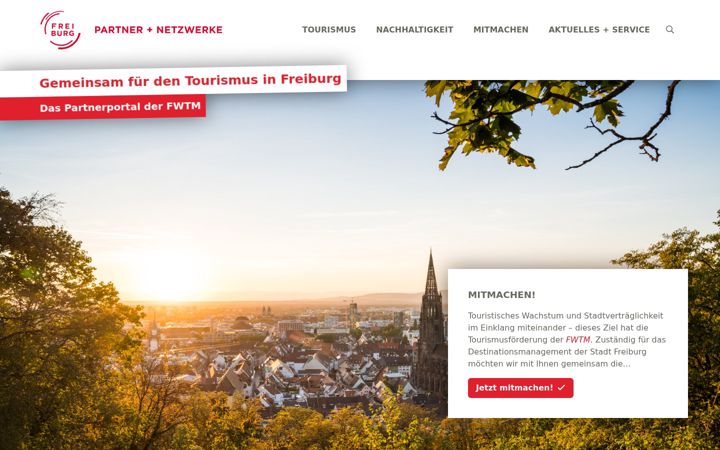 Screenshot of freiburgtourismus-partnerportal.de