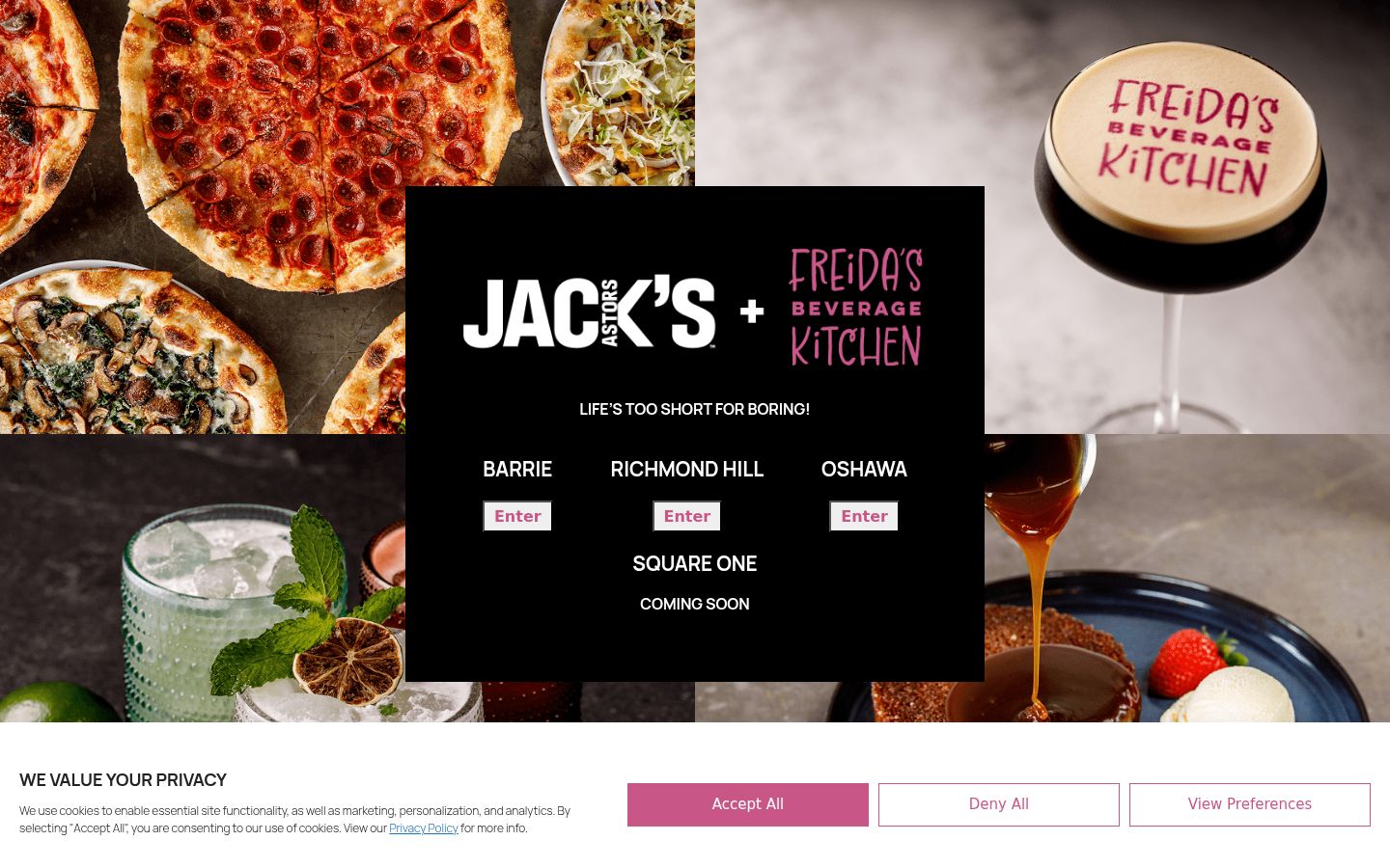 Screenshot of the consent banner shown before any interaction