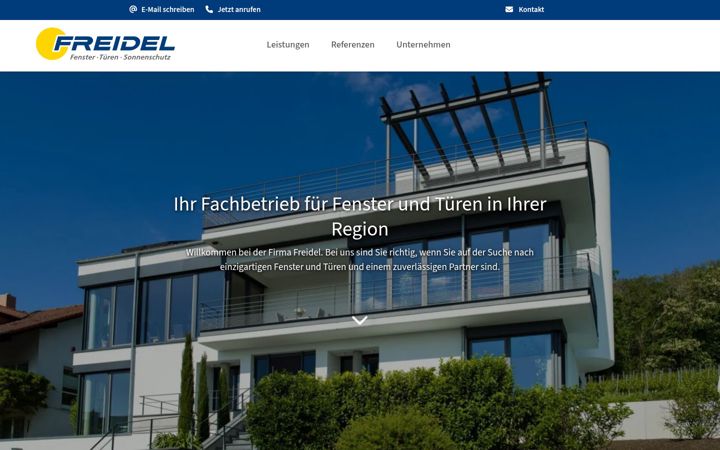 Skærmbillede af freidel-fensterbau.de
