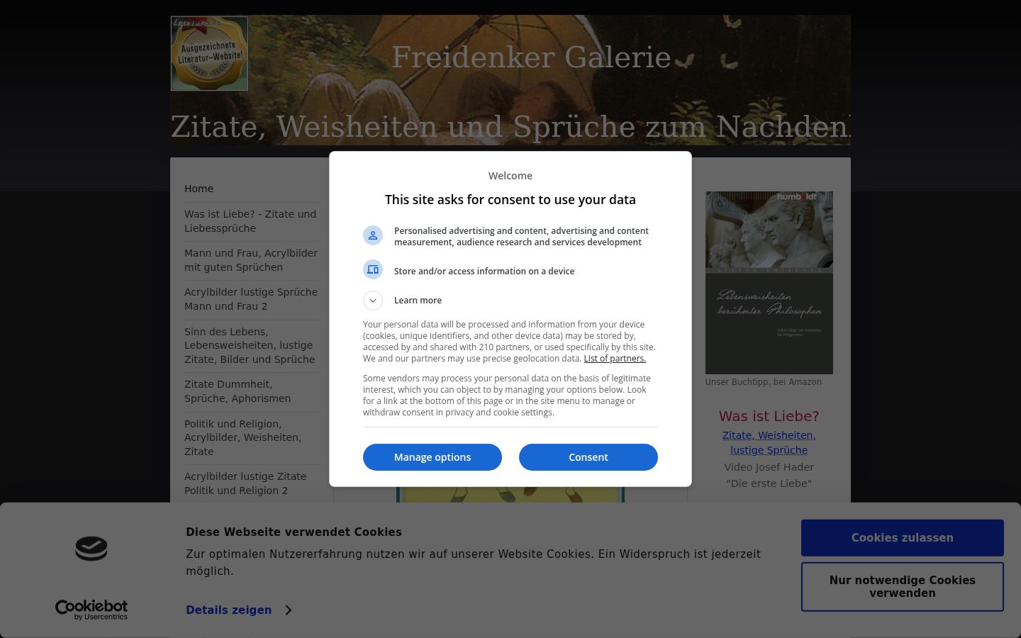 Sutikimo reklamjuostės, rodytos prieš bet kokią sąveiką, ekrano kopija
