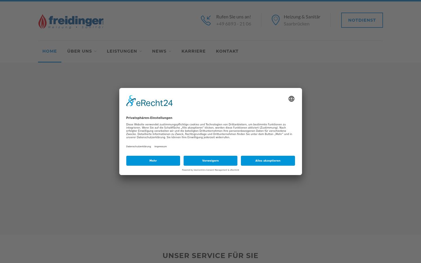 Screenshot van de toestemmingsbanner zoals getoond vóór enige interactie