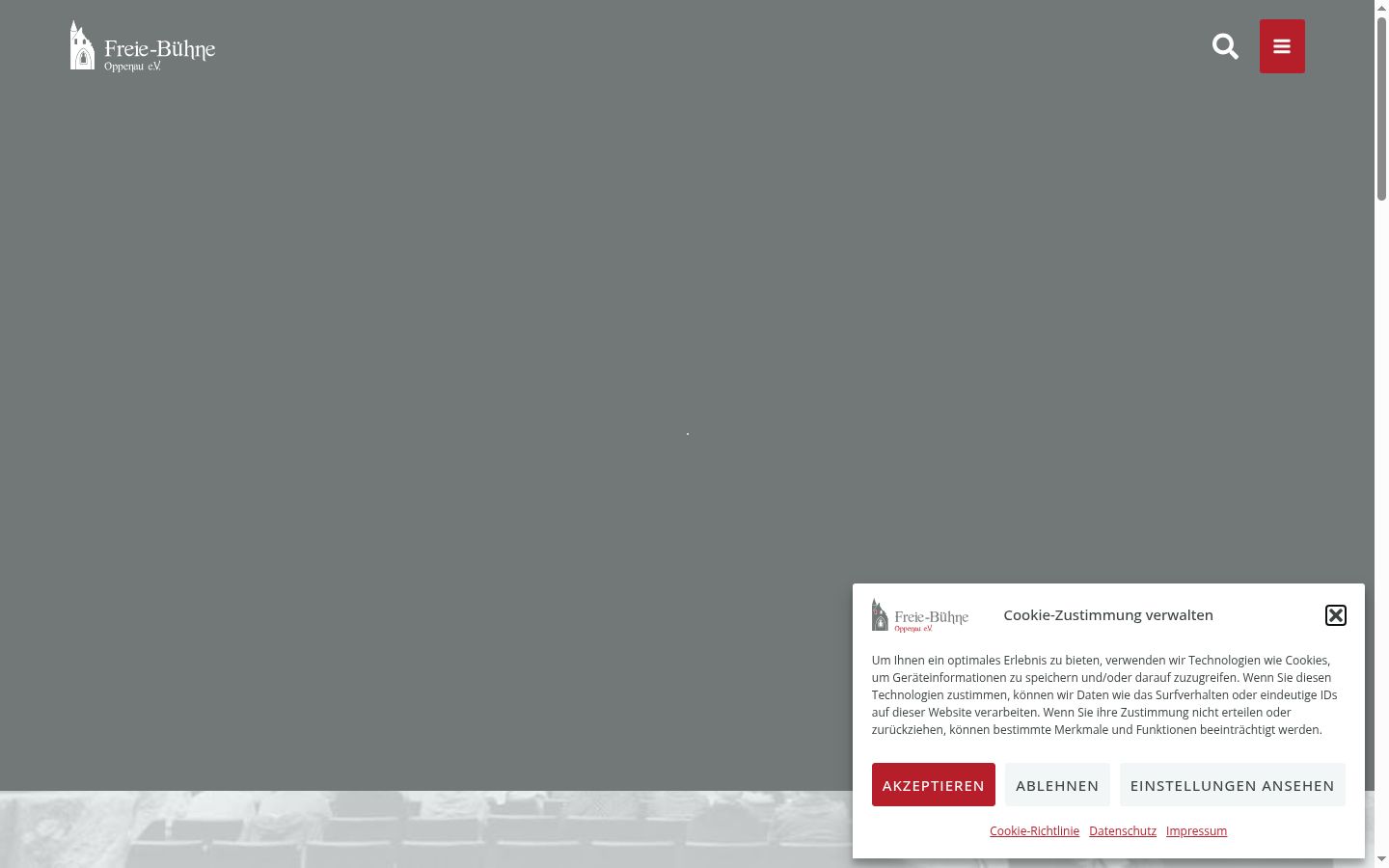 Screenshot del banner di consenso mostrato prima di qualsiasi interazione