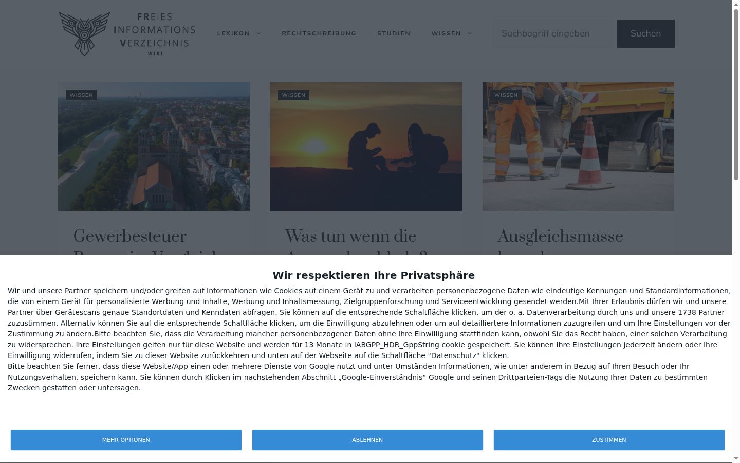 Captura de ecrã do banner de consentimento apresentado antes de qualquer interação