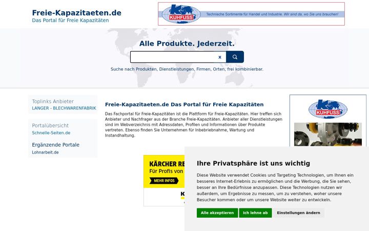 Posnetek zaslona freie-kapazitaeten.de