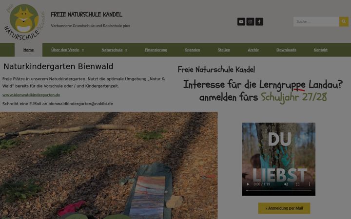 Ekraanipilt saidist freie-naturschule-kandel.de