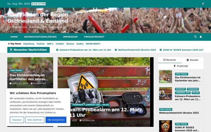 Posnetek zaslona freie-presse-ostfriesland.de