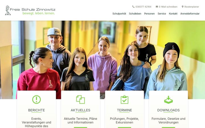 Ekraanipilt saidist freie-schule-zinnowitz.de