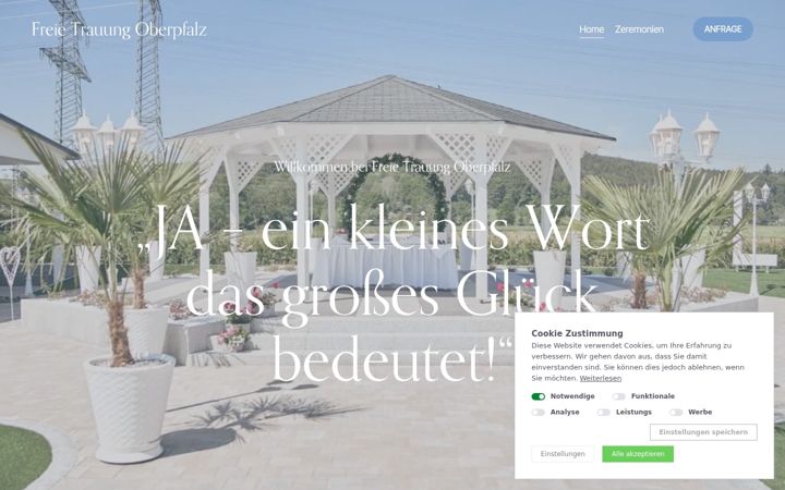 Ekraanipilt saidist freie-trauung-oberpfalz.de