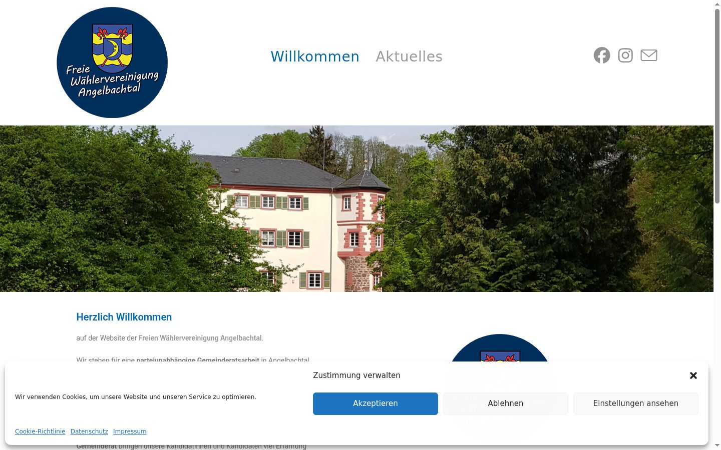 Screenshot of the consent banner shown before any interaction