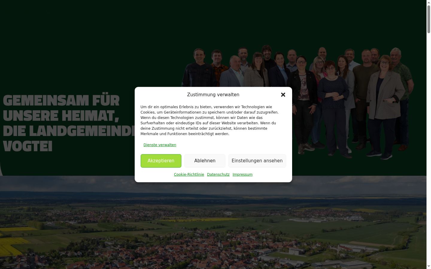 Screenshot of the consent banner shown before any interaction