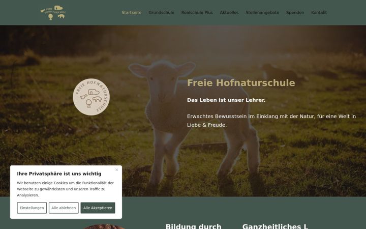 Screenshot van freiehofnaturschule.de