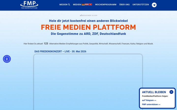 Screenshot van freiemedienplattform.de