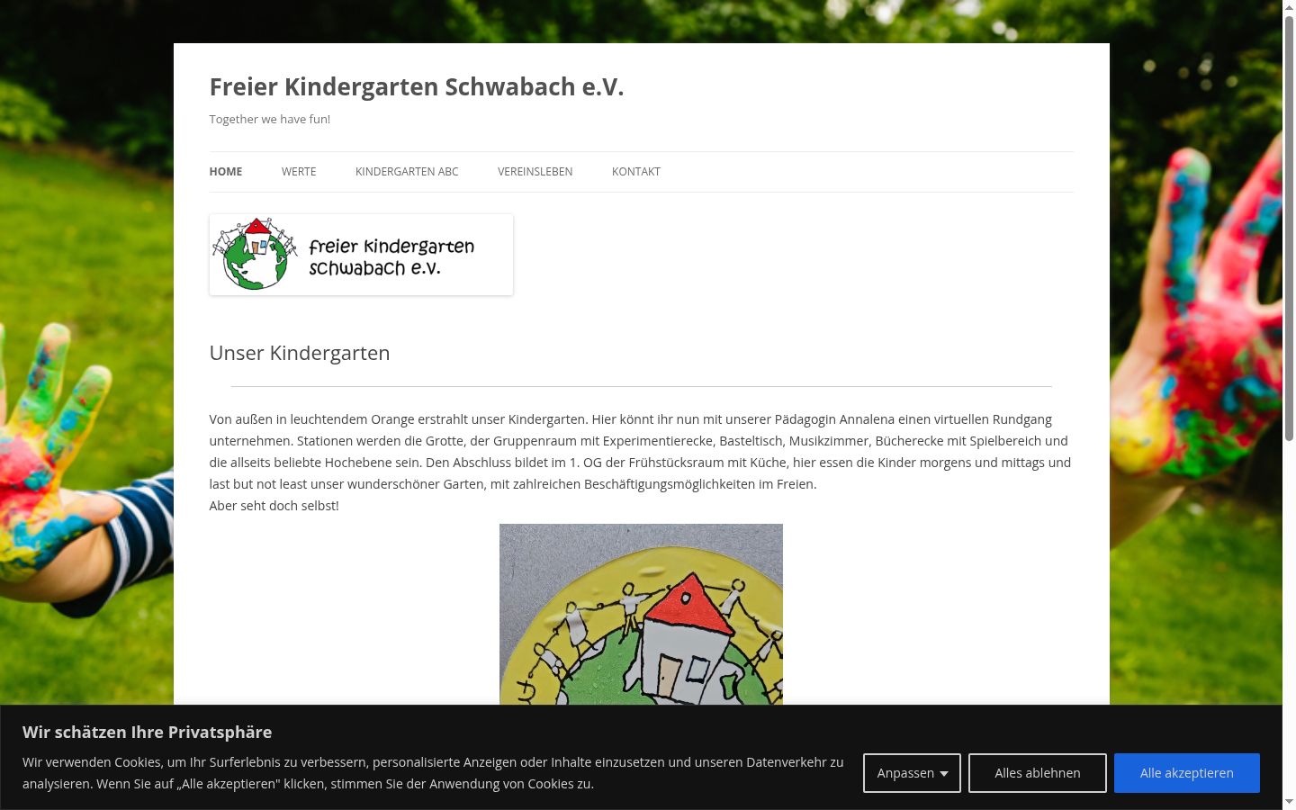 Ekrānuzņēmums ar piekrišanas baneri, kas tika rādīts pirms jebkādas mijiedarbības