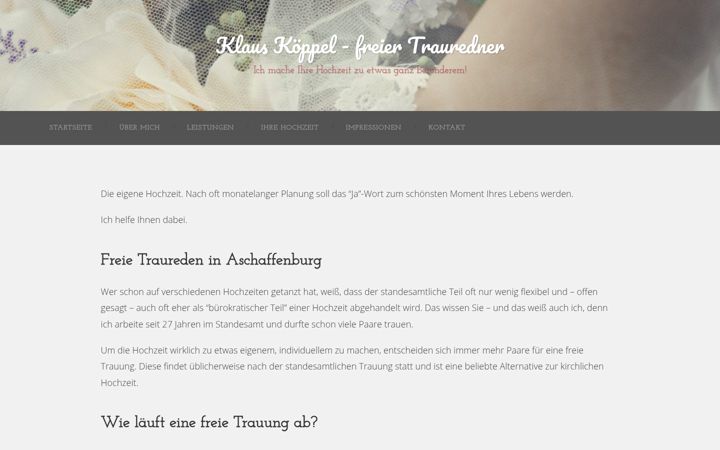 Screenshot of freier-trauredner-aschaffenburg.de