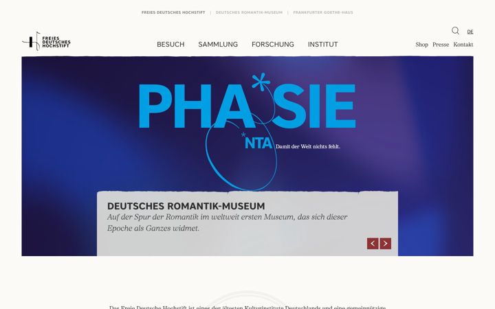 Screenshot of freies-deutsches-hochstift.de