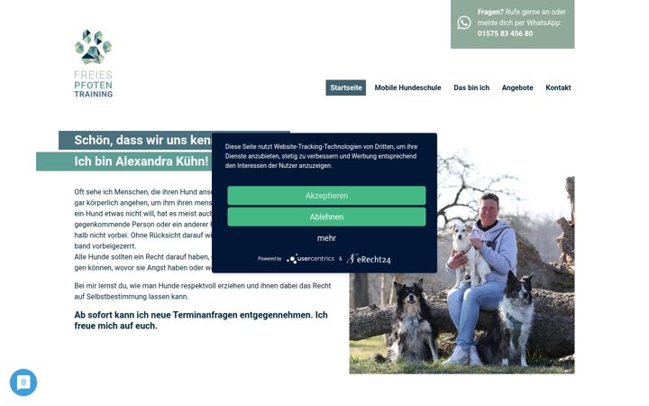 Screenshot of freies-pfoten-training.de
