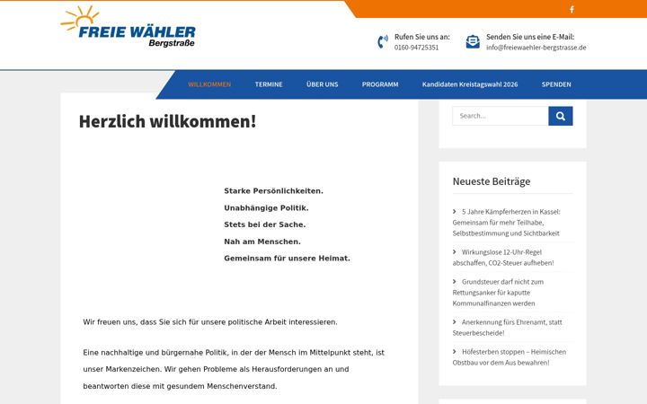 Screenshot of freiewaehler-bergstrasse.de