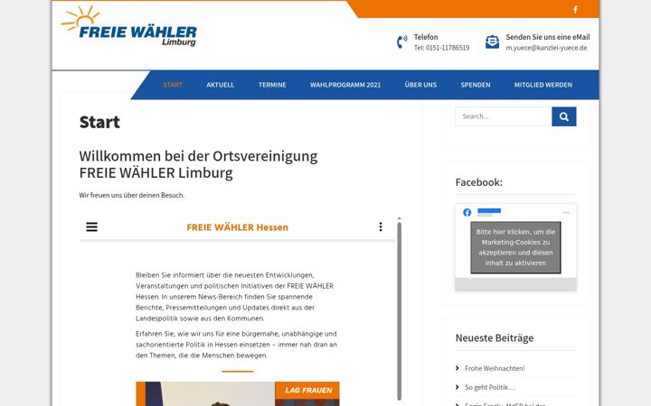 Screenshot of freiewaehler-limburg.de