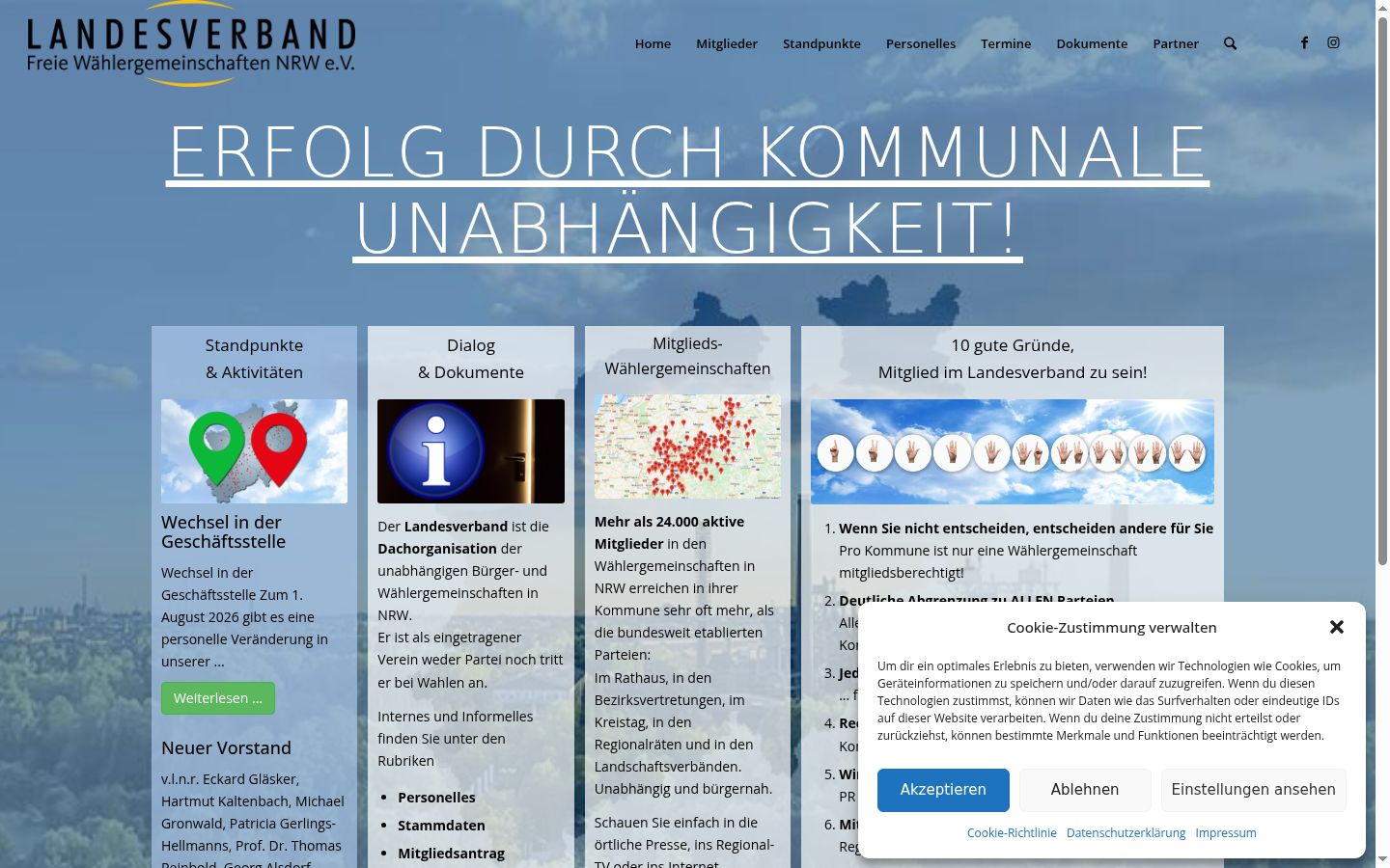 Screenshot of the consent banner shown before any interaction