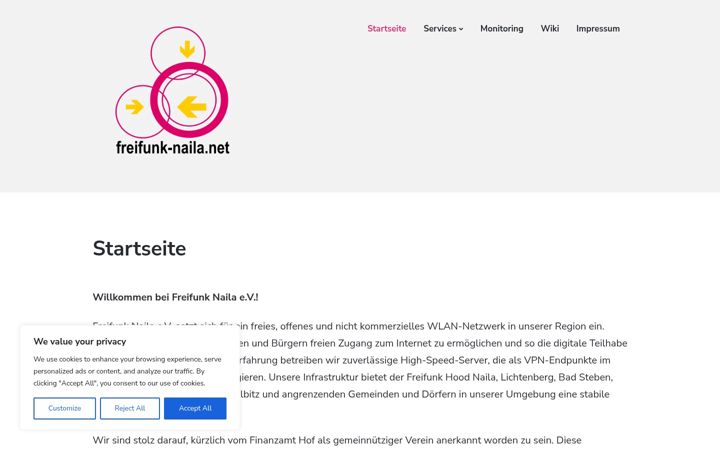 Screenshot of freifunk-naila.net