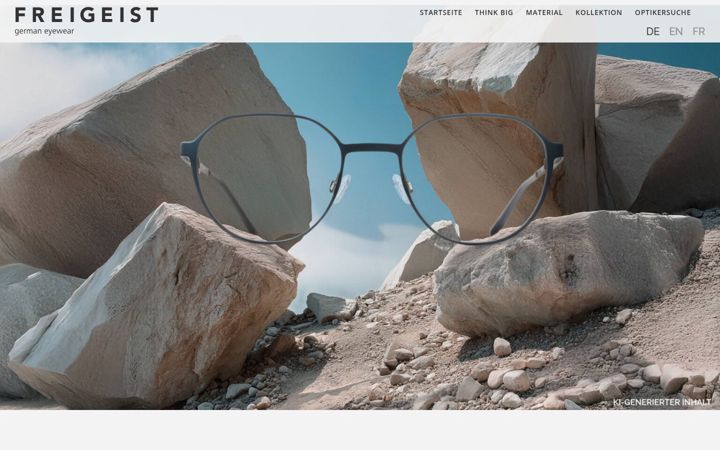 Ekrānuzņēmums no freigeist-eyewear.com