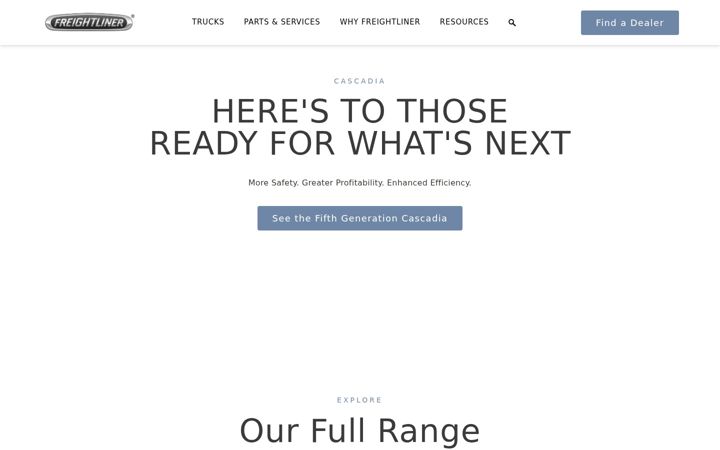 Screenshot of freightlinergreen.com