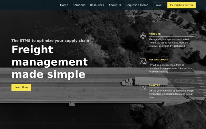 Screenshot of freightro.com