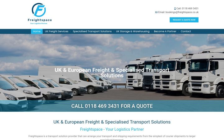 Screenshot of freightspace.co.uk