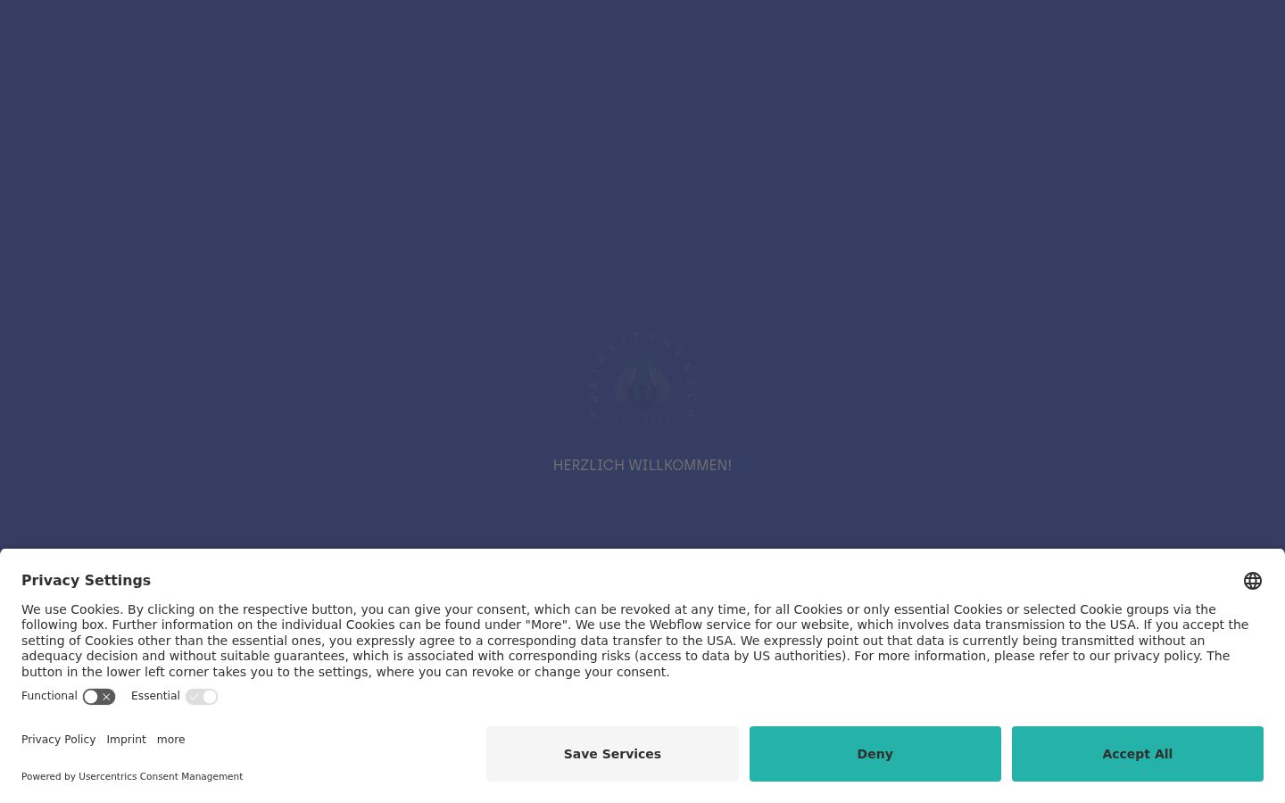Screenshot of the consent banner shown before any interaction