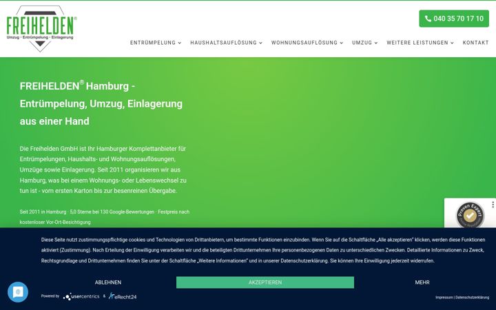 Screenshot of freihelden.de