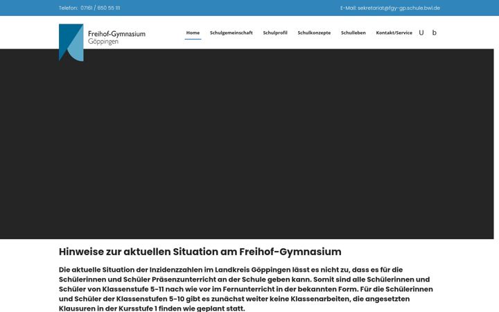 Screenshot of freihof-gymnasium.de