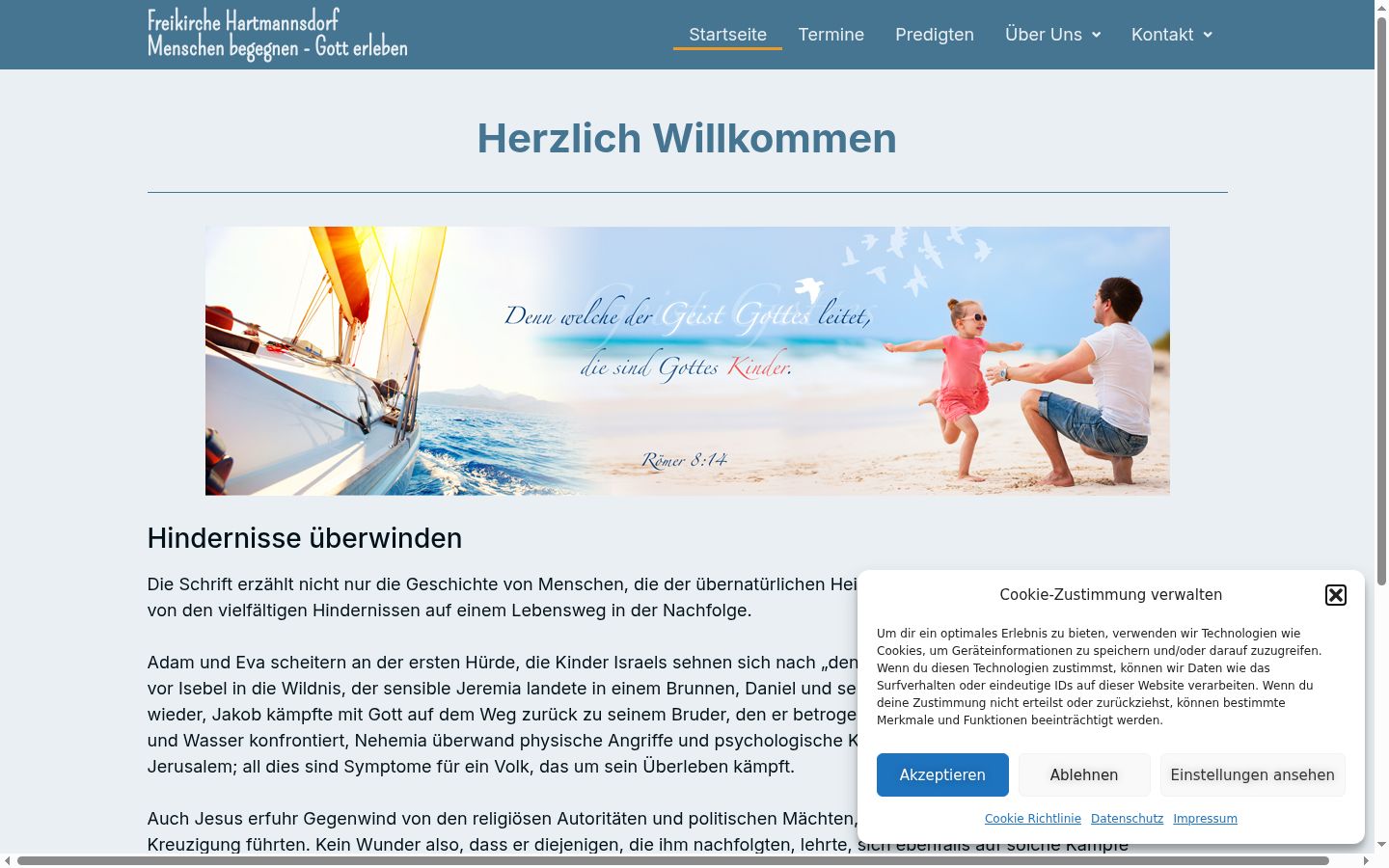 Screenshot of the consent banner shown before any interaction