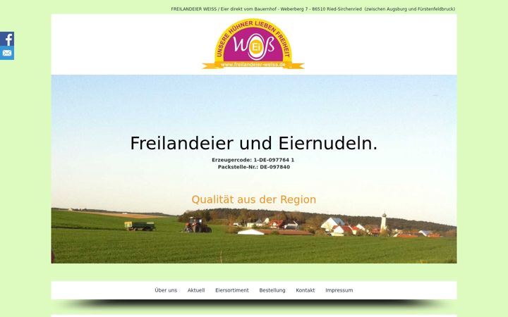 Képernyőkép: freilandeier-weiss.de