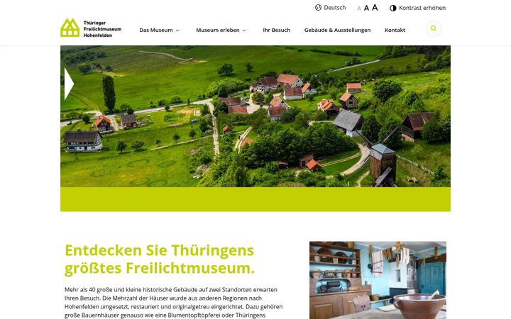 Screenshot of freilichtmuseum-hohenfelden.de