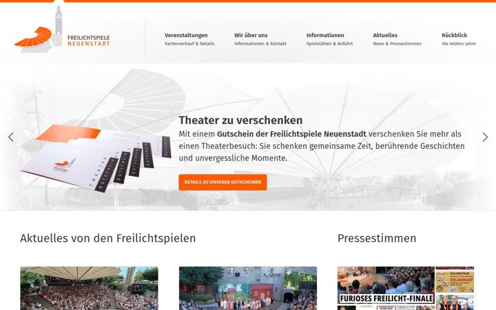 Screenshot of freilichtspiele-neuenstadt.de