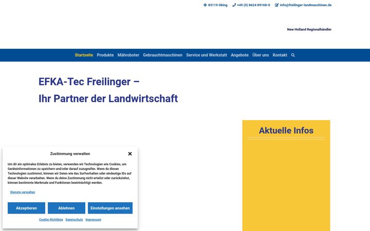 Screenshot of freilinger-landmaschinen.de