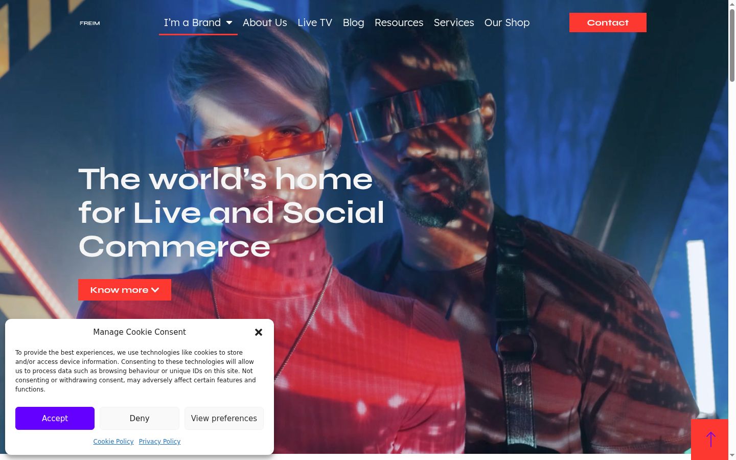 Screenshot του banner συγκατάθεσης που εμφανίστηκε πριν από οποιαδήποτε αλληλεπίδραση