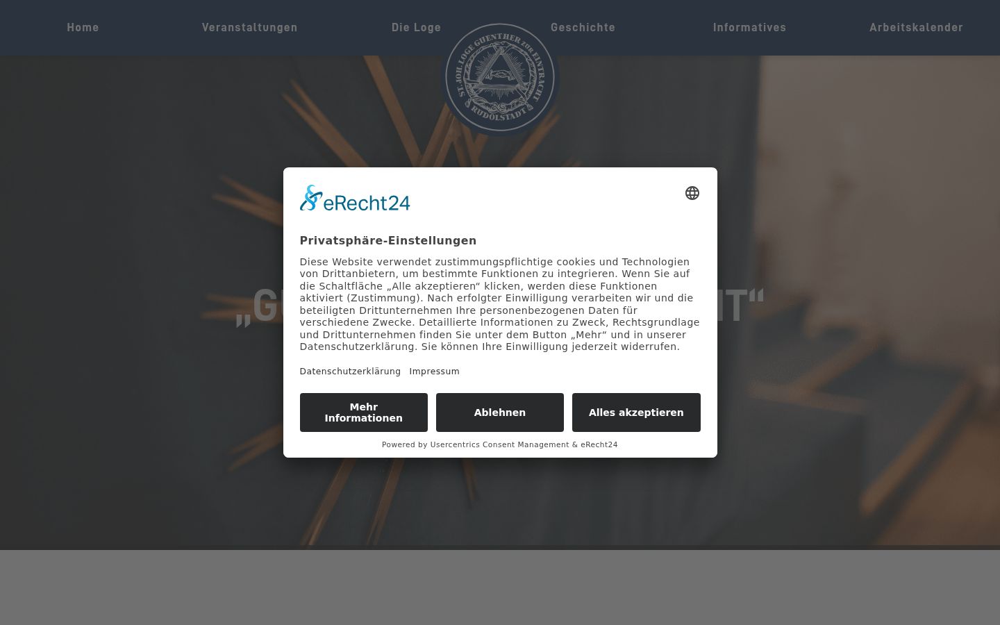 Screenshot of the consent banner shown before any interaction