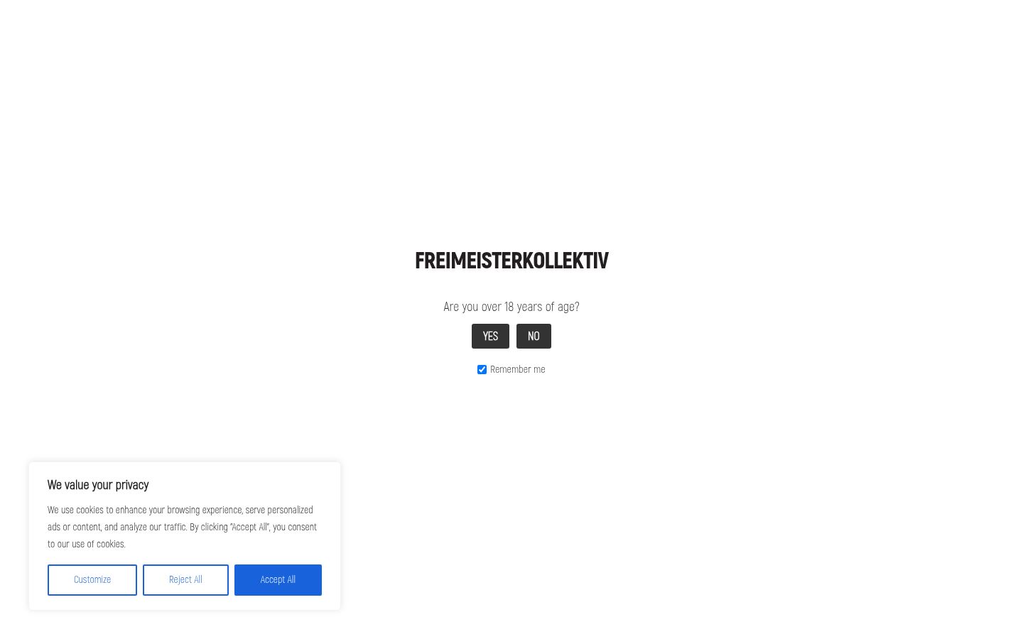 Screenshot of the consent banner shown before any interaction