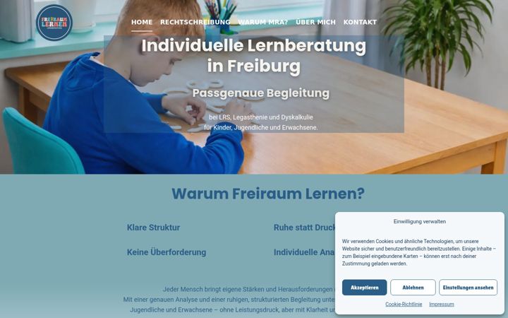Posnetek zaslona freiraum-lernen.de
