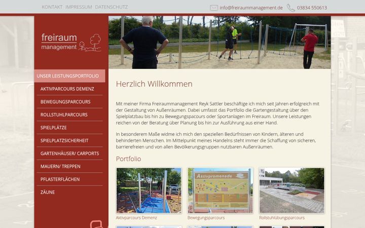 Screenshot of freiraummanagement.de